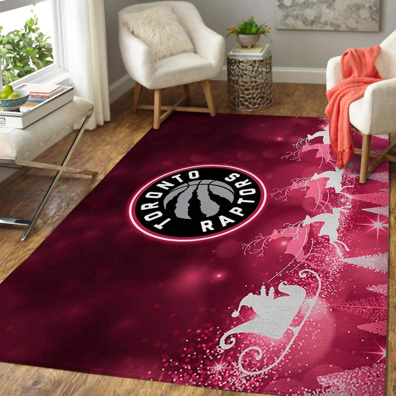Toronto Raptors Area Rug, NBA Floor Decor, Non-Slip for Basketball Fans 2891346
