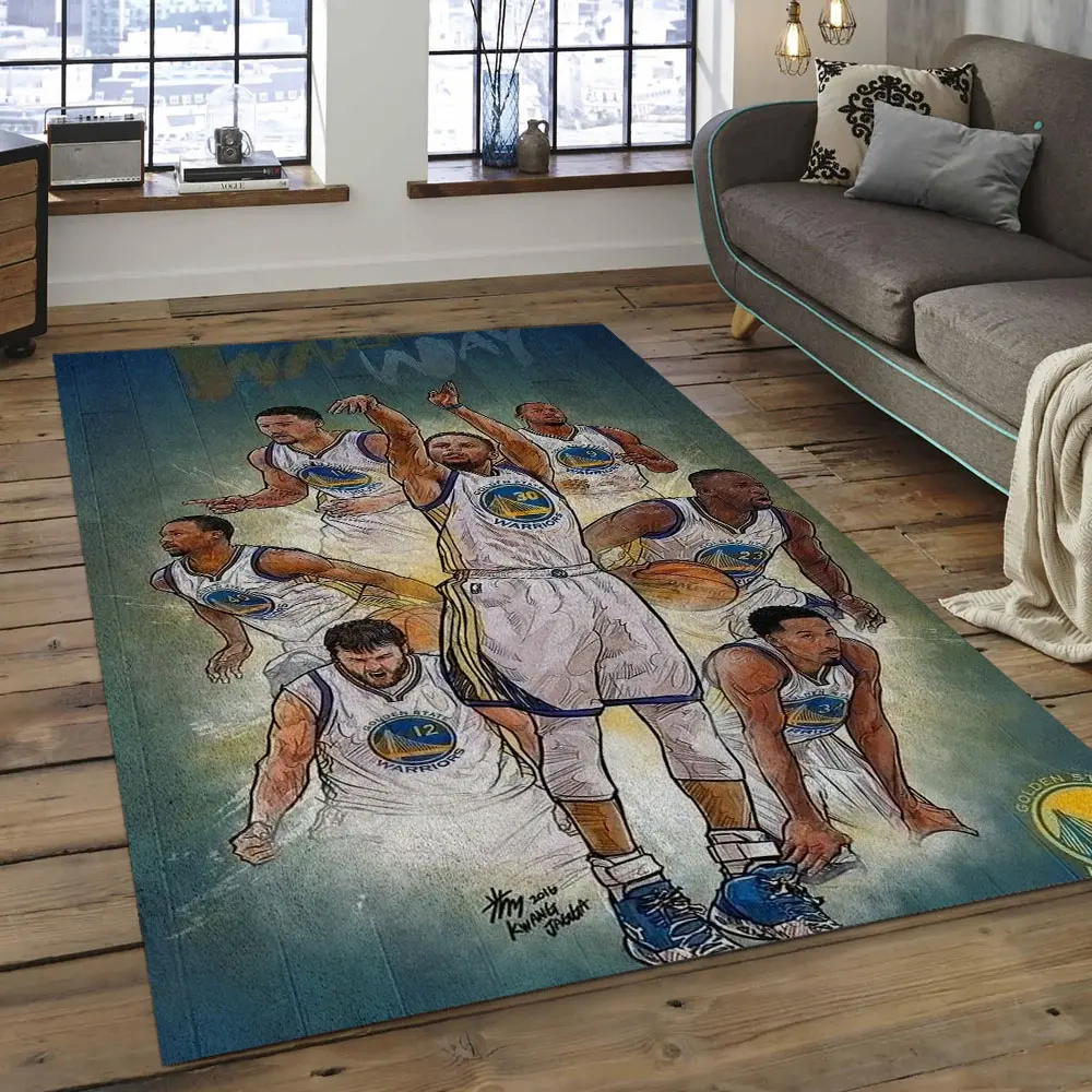 Golden State Warriors Area Rug, NBA Floor Decor, Non-Slip for Basketball Fans 289858