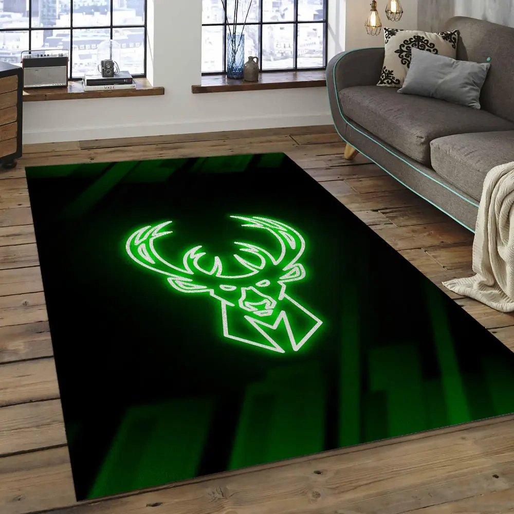 Milwaukee Bucks Area Rug, NBA Floor Decor, Non-Slip for Basketball Fans 2891008