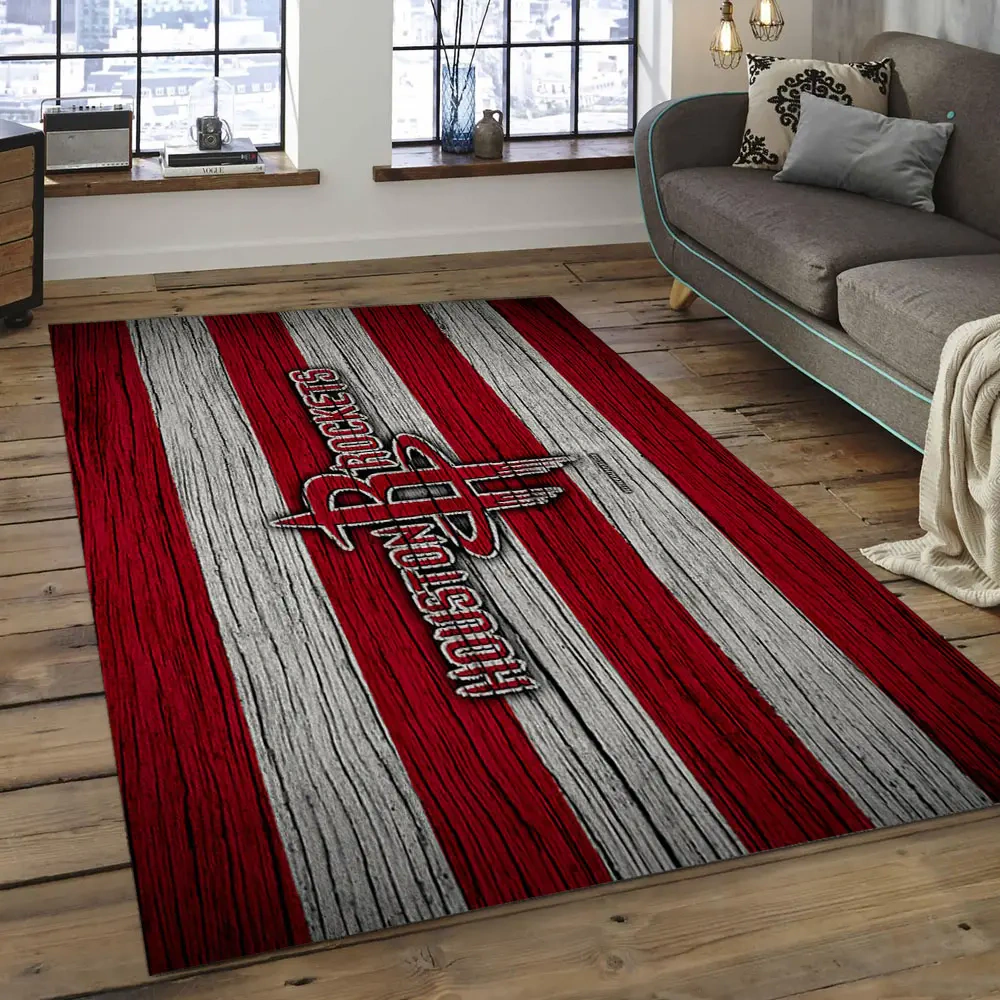 Houston Rockets Area Rug, NBA Floor Decor, Non-Slip for Basketball Fans 2891086