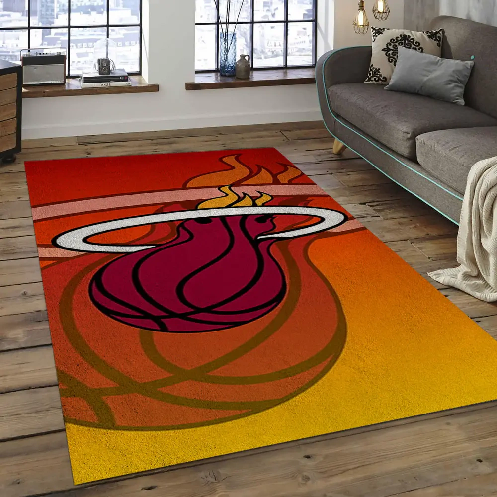 Miami Heat Area Rug, NBA Floor Decor, Non-Slip for Basketball Fans 289830