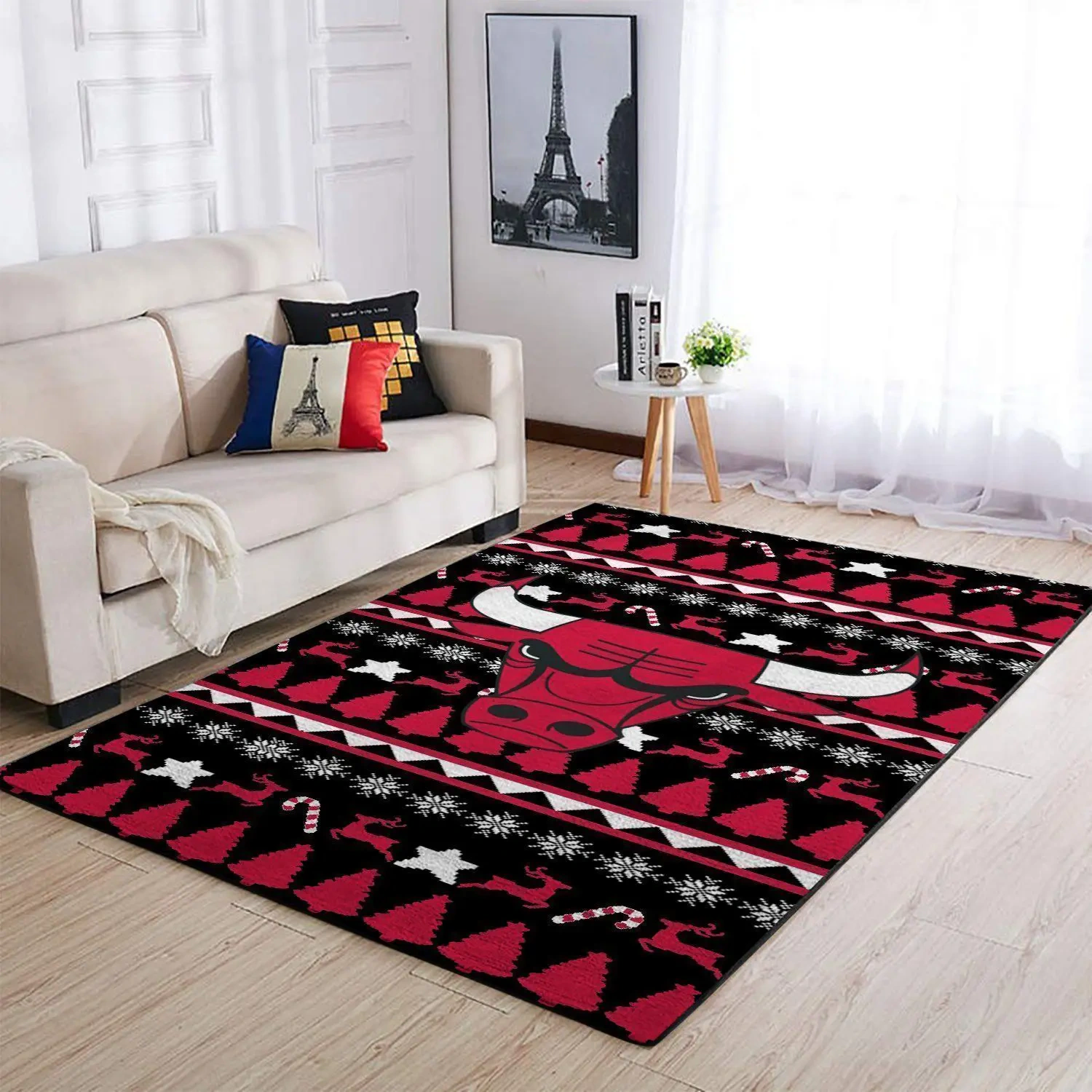 Chicago Bulls Area Rug, NBA Floor Decor, Non-Slip for Basketball Fans 2891280