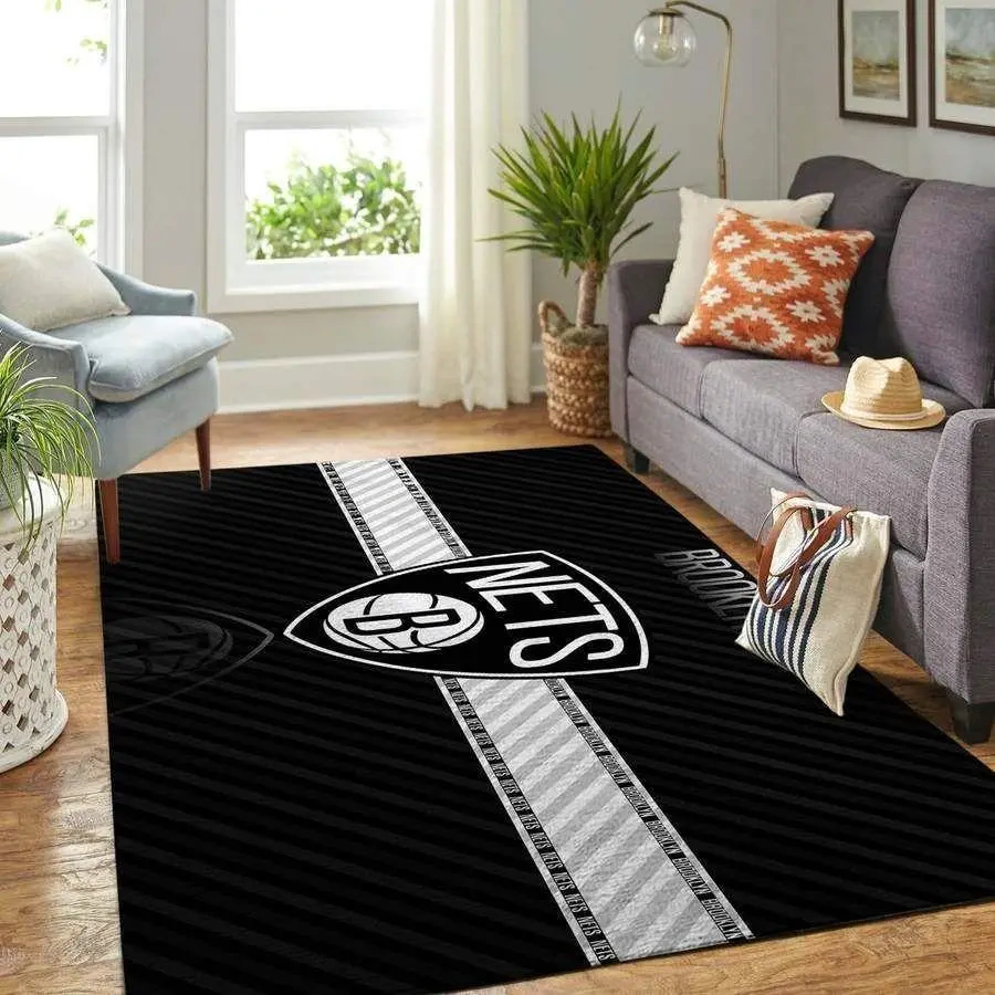 Brooklyn Nets Area Rug, NBA Floor Decor, Non-Slip for Basketball Fans 2891207