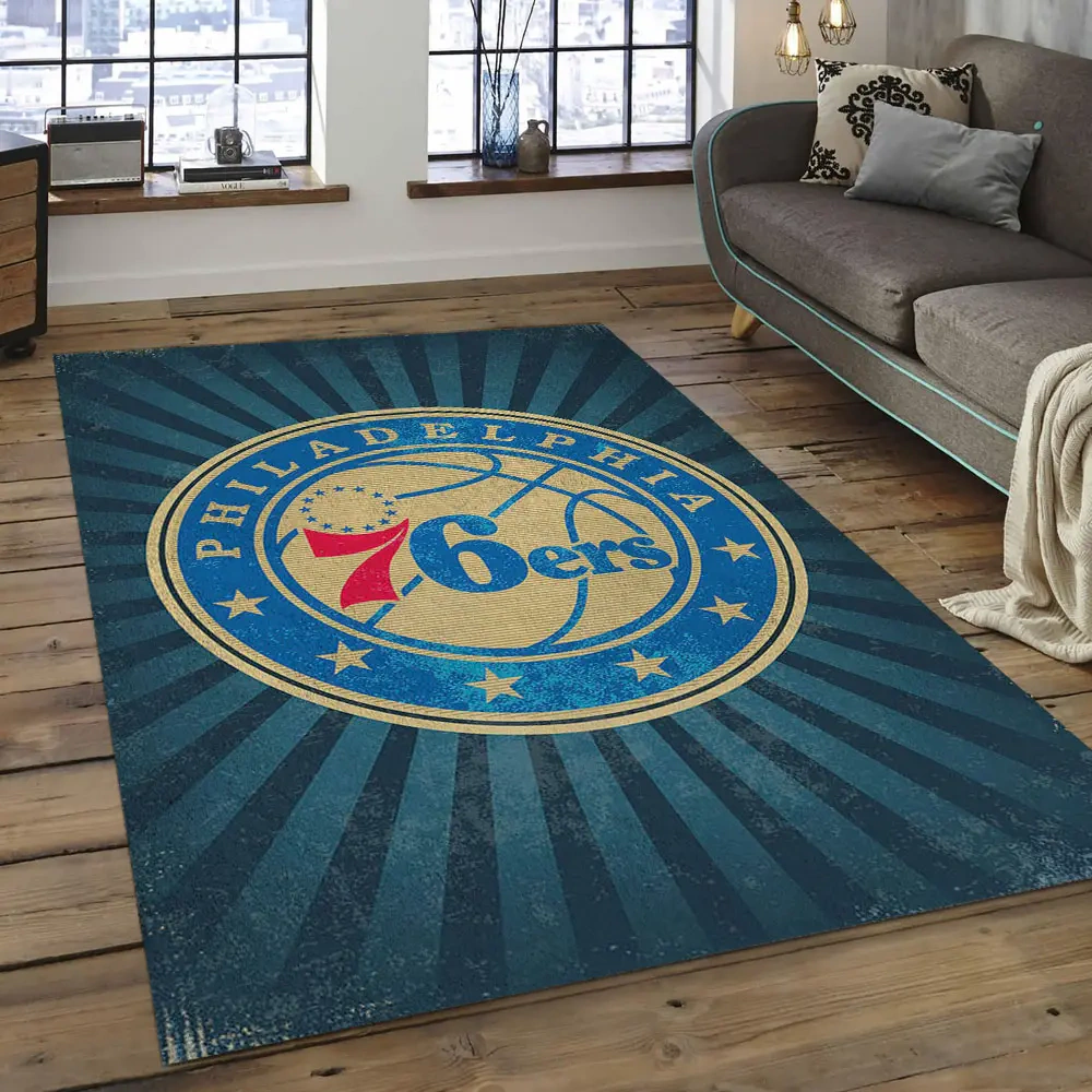 Philadelphia 76ers Area Rug, NBA Floor Decor, Non-Slip for Basketball Fans 2891091