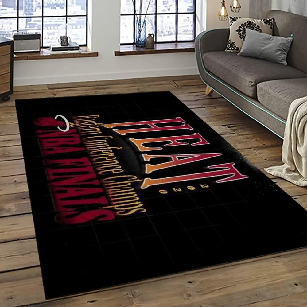 Miami Heat Area Rug, NBA Floor Decor, Non-Slip for Basketball Fans 289204