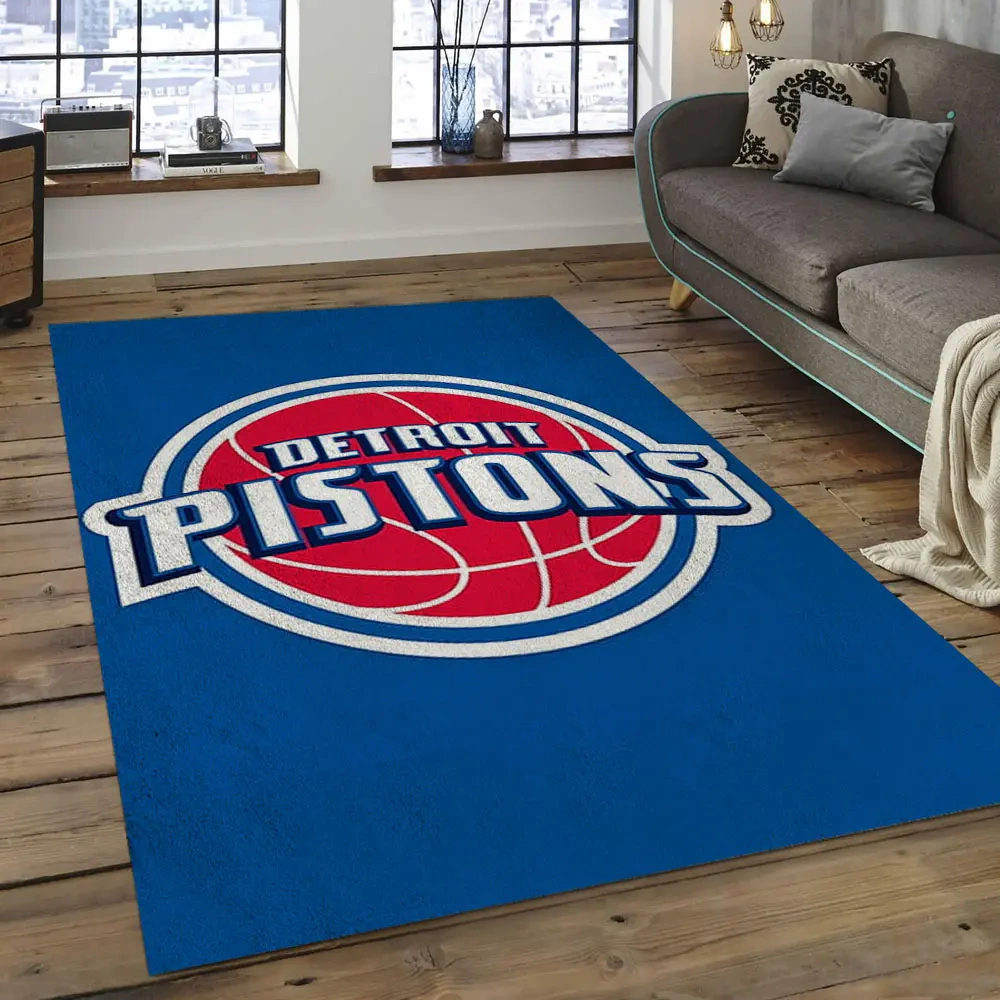 Detroit Pistons Area Rug, NBA Floor Decor, Non-Slip for Basketball Fans 289984