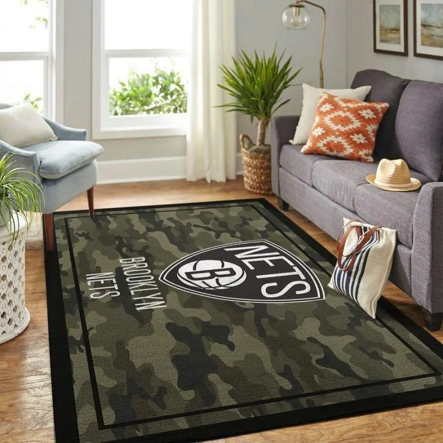Brooklyn Nets Area Rug, NBA Floor Decor, Non-Slip for Basketball Fans 2891297