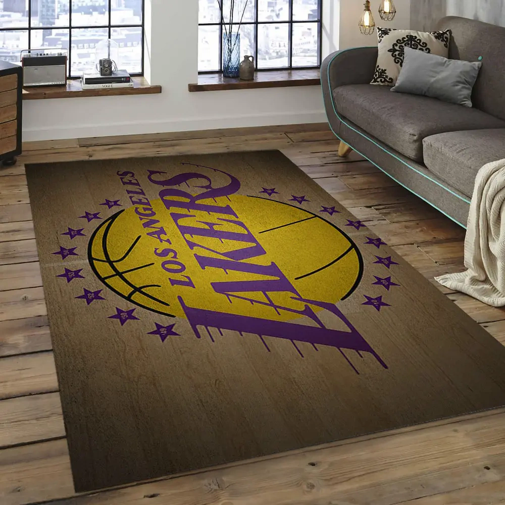 Los Angeles Lakers Area Rug, NBA Floor Decor, Non-Slip for Basketball Fans 289910