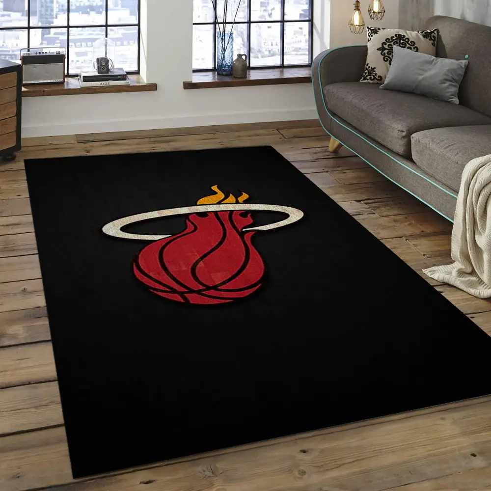 Miami Heat Area Rug, NBA Floor Decor, Non-Slip for Basketball Fans 289844