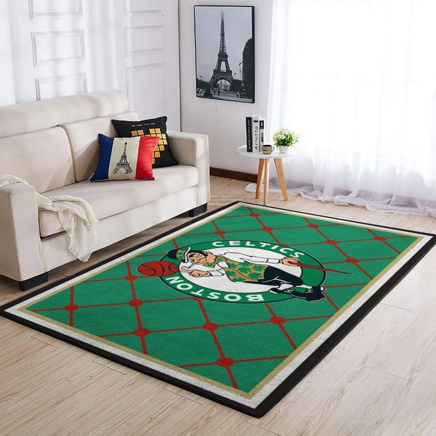 Boston Celtics Area Rug, NBA Floor Decor, Non-Slip for Basketball Fans 2891191