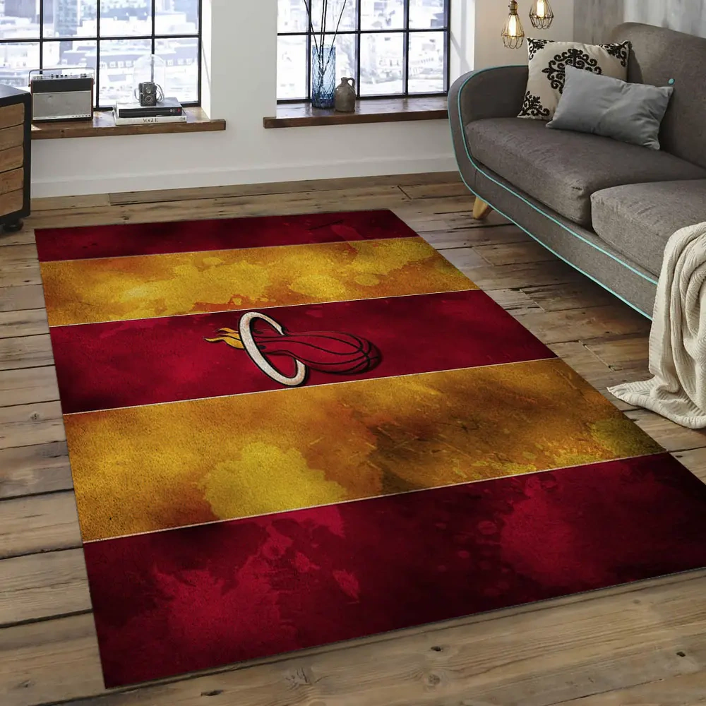 Miami Heat Area Rug, NBA Floor Decor, Non-Slip for Basketball Fans 289807
