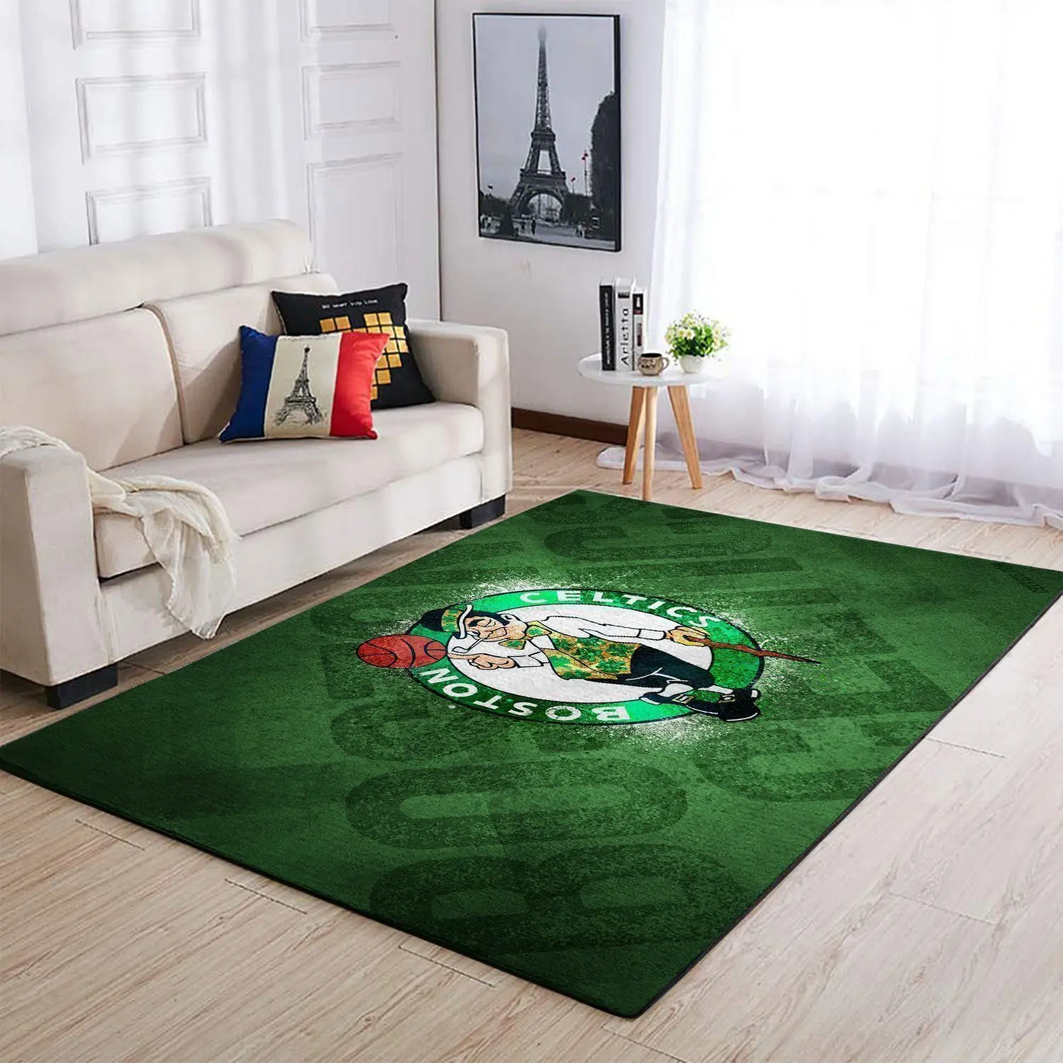 Boston Celtics Area Rug, NBA Floor Decor, Non-Slip for Basketball Fans 2891194