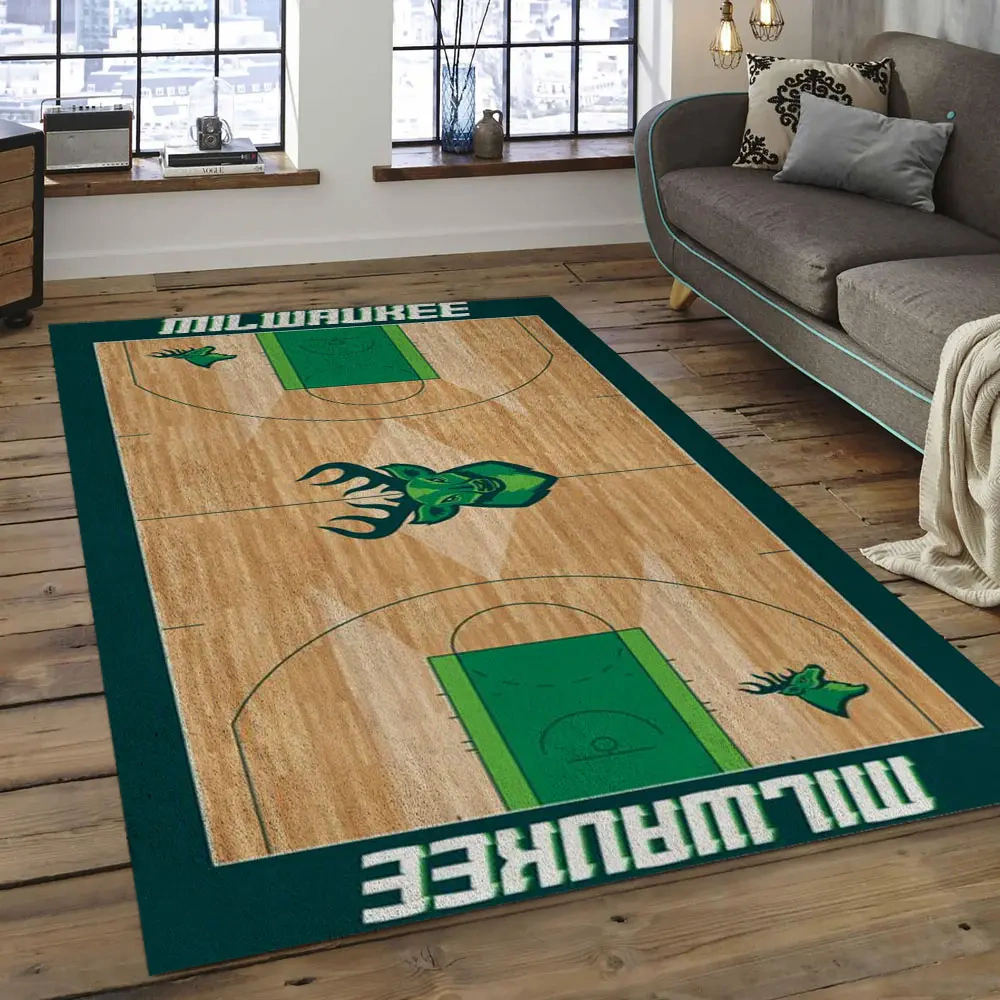 Milwaukee Bucks Area Rug, NBA Floor Decor, Non-Slip for Basketball Fans 289997