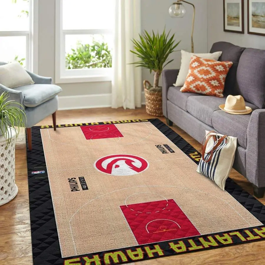 Atlanta Hawks Area Rug, NBA Floor Decor, Non-Slip for Basketball Fans 2891318