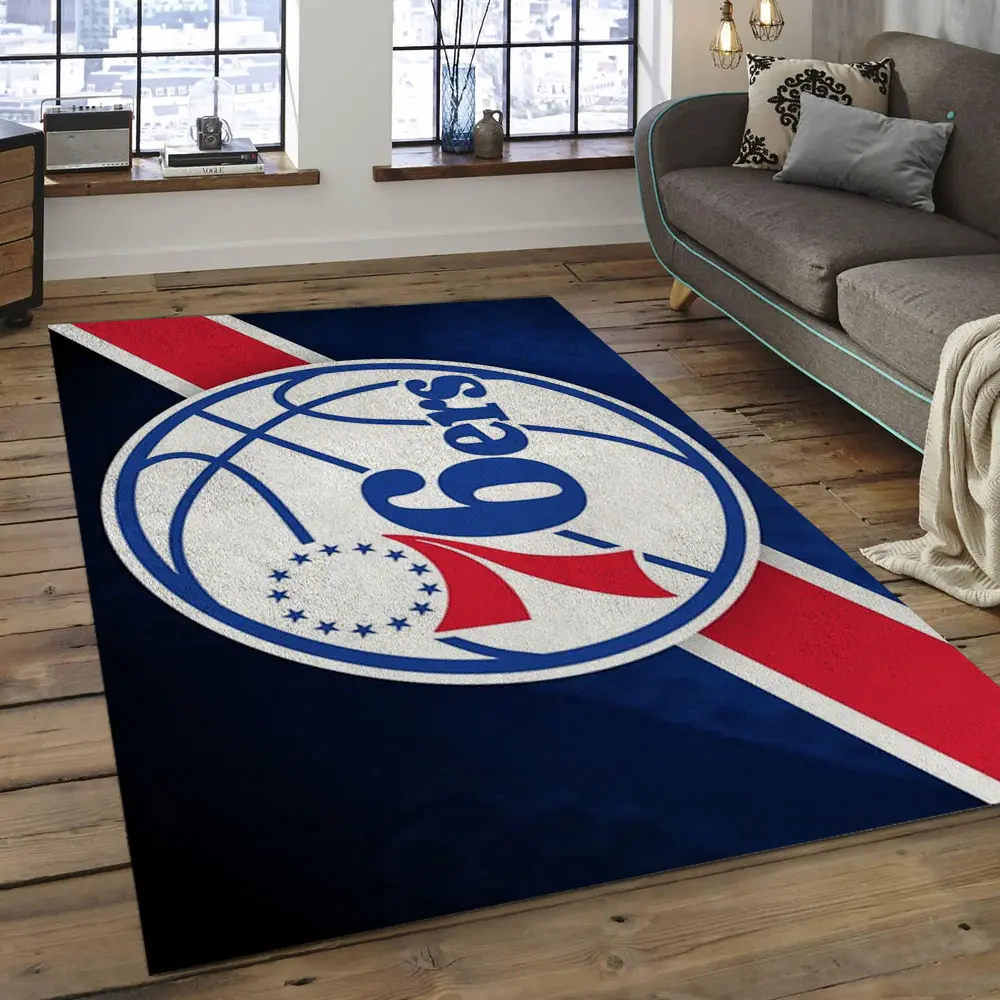 Philadelphia 76ers Area Rug, NBA Floor Decor, Non-Slip for Basketball Fans 2891093