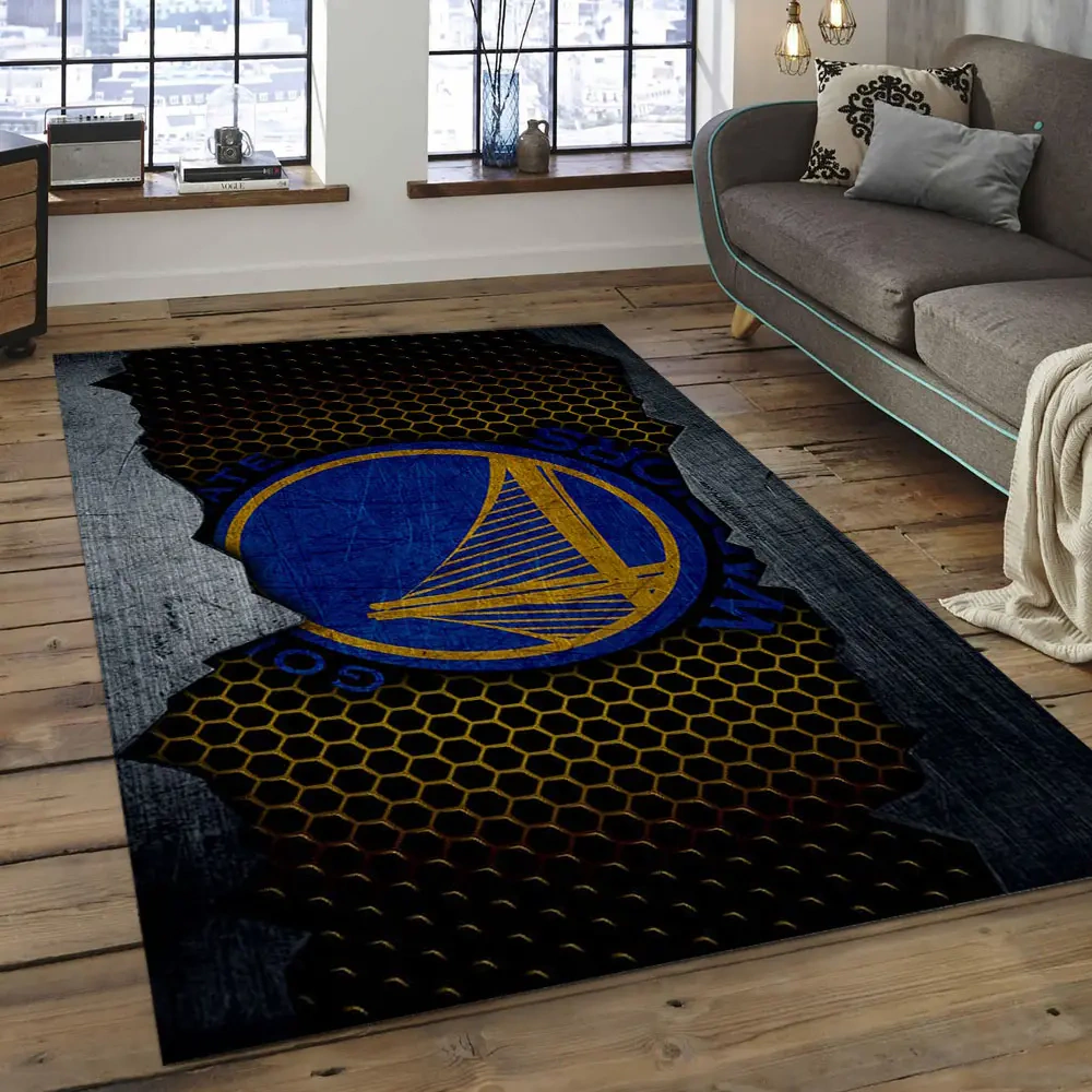 Golden State Warriors Area Rug, NBA Floor Decor, Non-Slip for Basketball Fans 289882