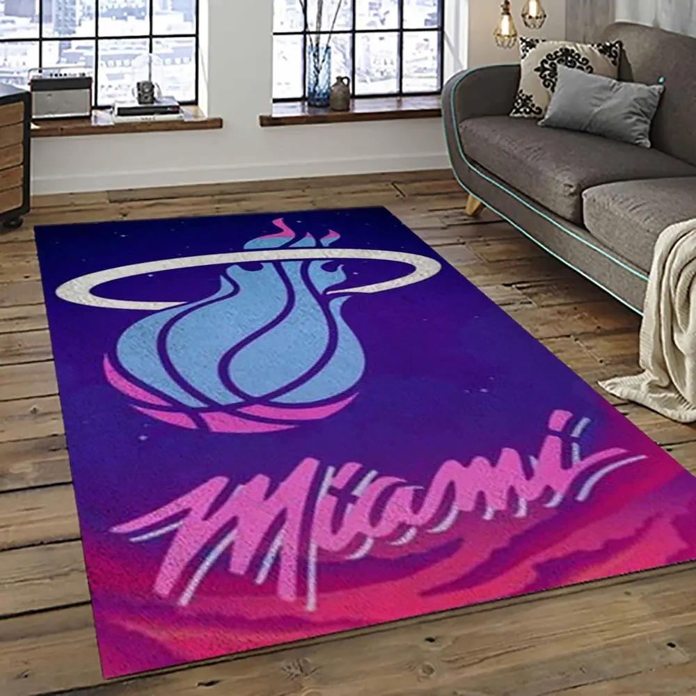 Miami Heat Area Rug, NBA Floor Decor, Non-Slip for Basketball Fans 289200