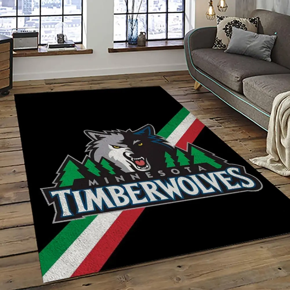 Minnesota Timberwolves Area Rug, NBA Floor Decor, Non-Slip for Basketball Fans 289216