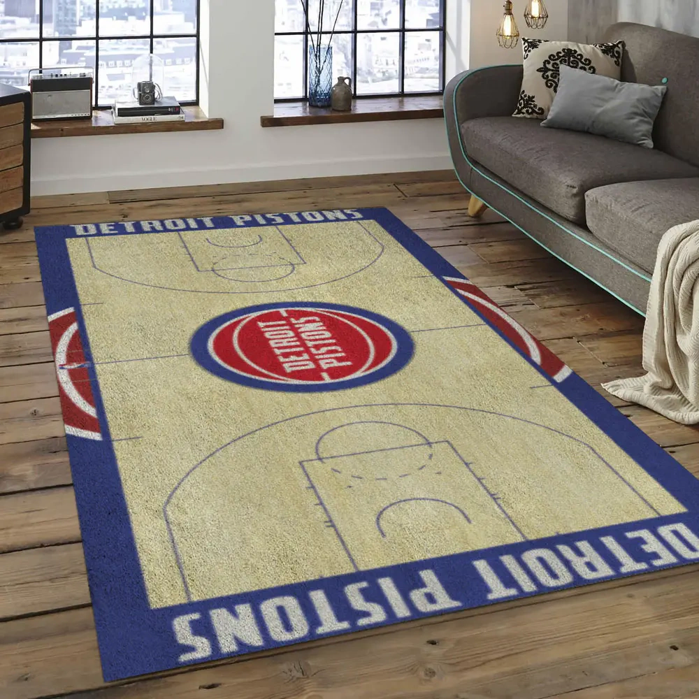 Detroit Pistons Area Rug, NBA Floor Decor, Non-Slip for Basketball Fans 289981