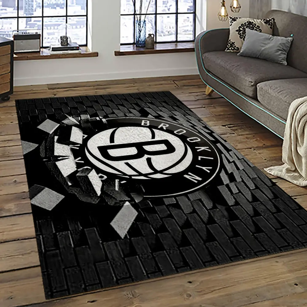 Brooklyn Nets Area Rug, NBA Floor Decor, Non-Slip for Basketball Fans 289282