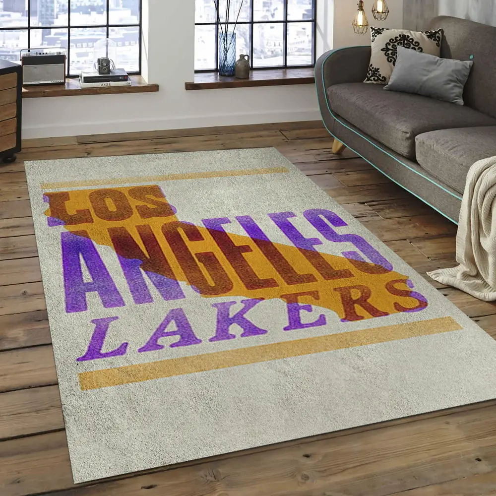 Los Angeles Lakers Area Rug, NBA Floor Decor, Non-Slip for Basketball Fans 289908