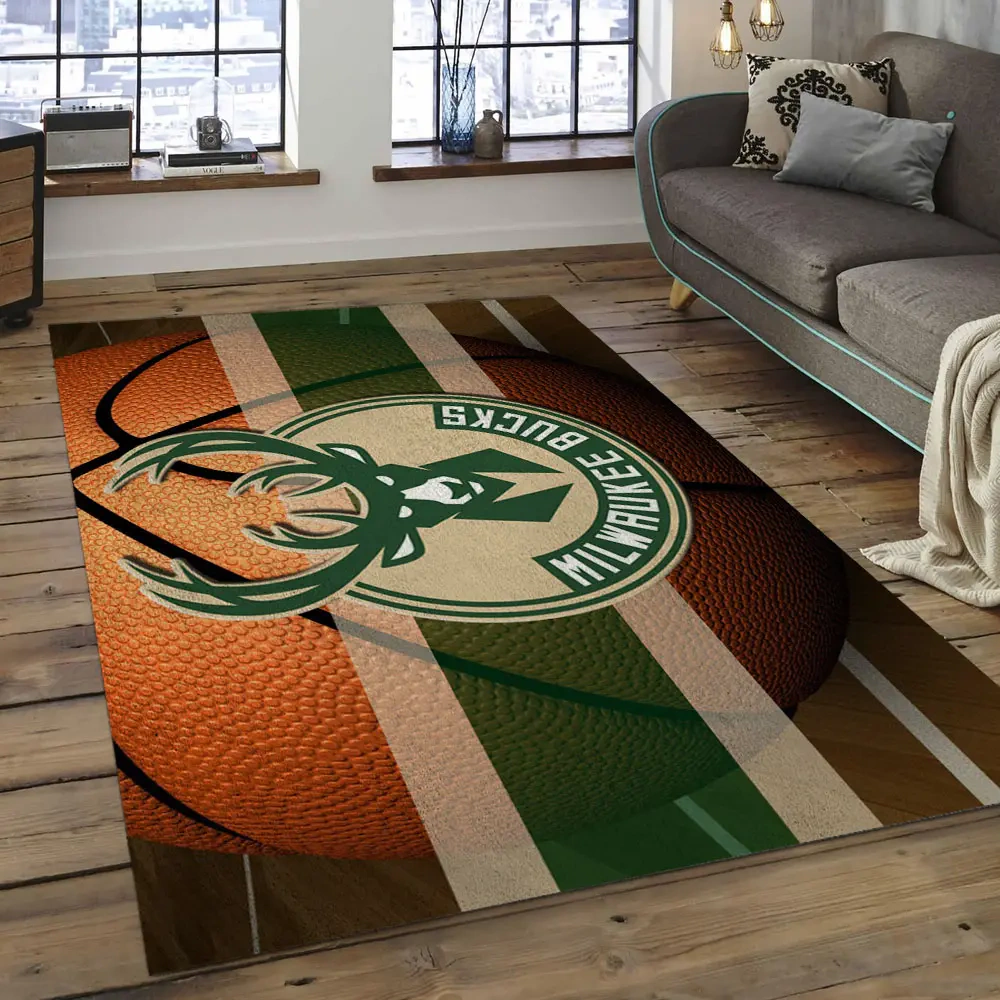 Milwaukee Bucks Area Rug, NBA Floor Decor, Non-Slip for Basketball Fans 289999