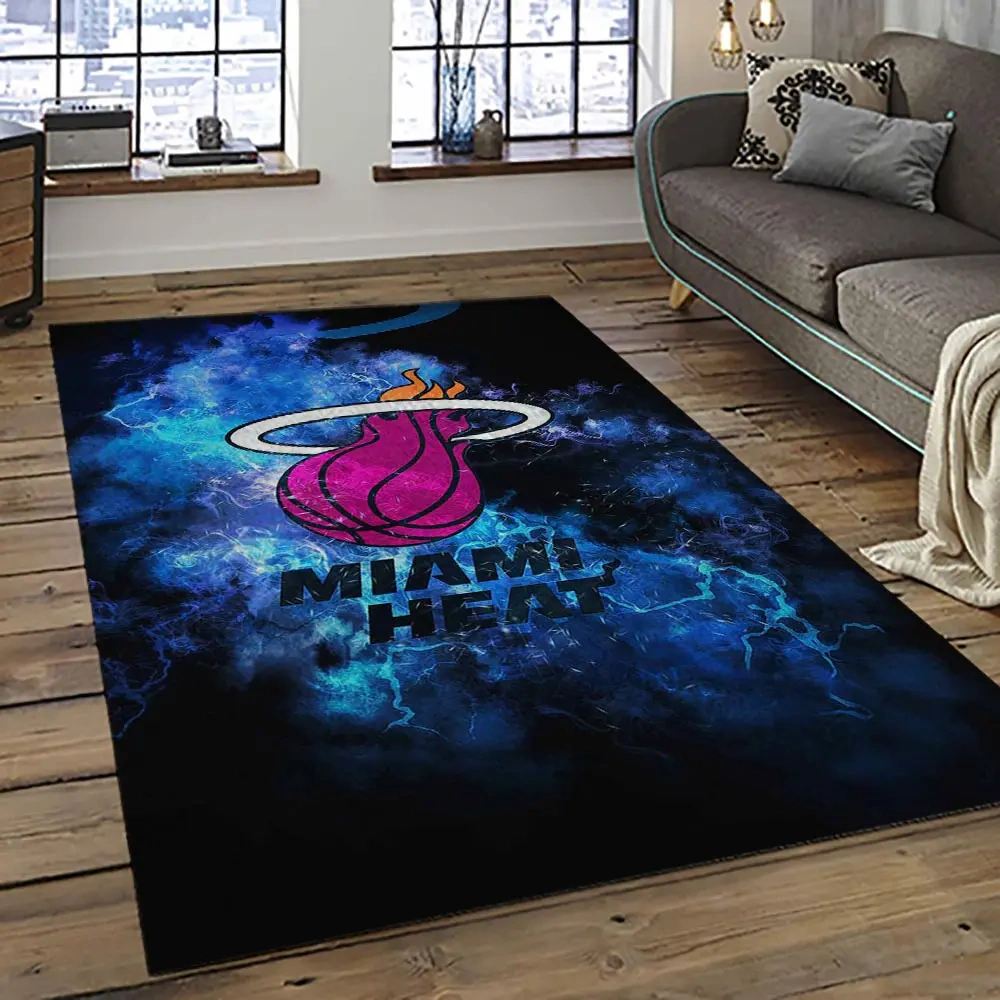 Miami Heat Area Rug, NBA Floor Decor, Non-Slip for Basketball Fans 289203