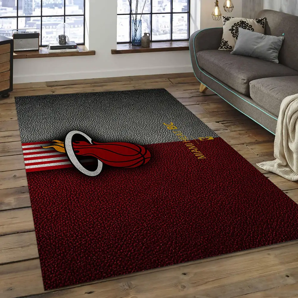 Miami Heat Area Rug, NBA Floor Decor, Non-Slip for Basketball Fans 289825