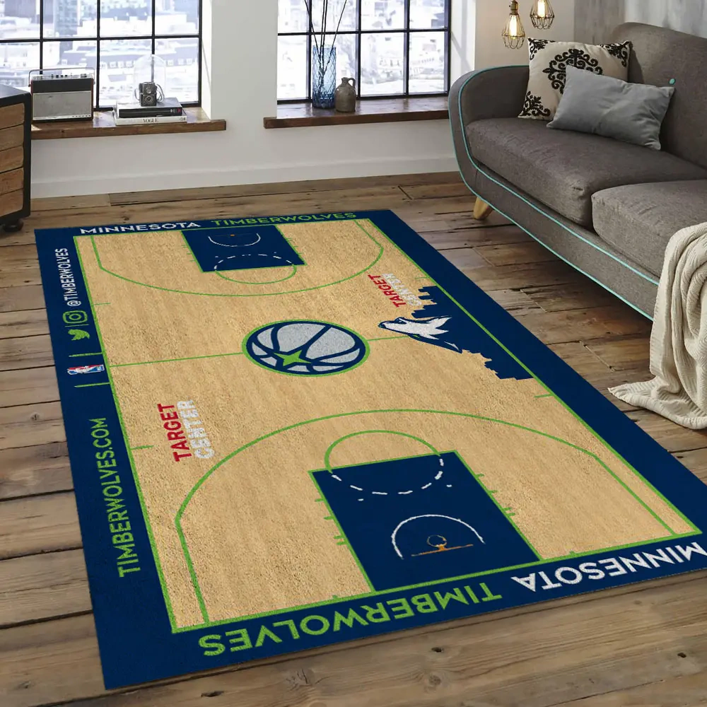 Minnesota Timberwolves Area Rug, NBA Floor Decor, Non-Slip for Basketball Fans 289100
