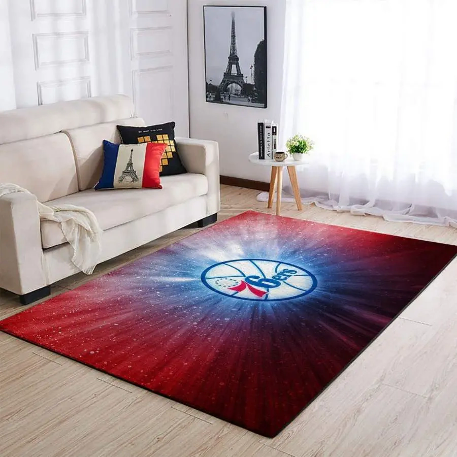 Philadelphia 76ers Area Rug, NBA Floor Decor, Non-Slip for Basketball Fans 2891325