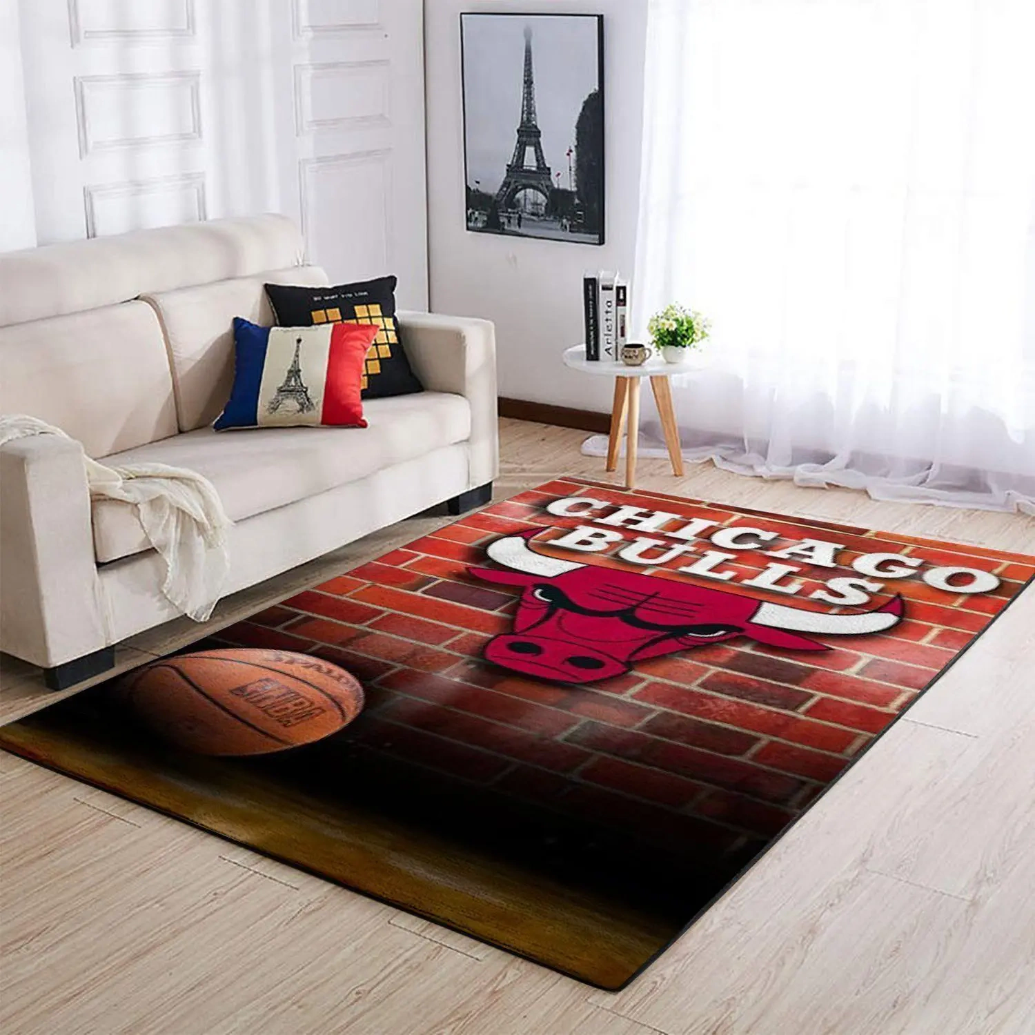 Chicago Bulls Area Rug, NBA Floor Decor, Non-Slip for Basketball Fans 2891284