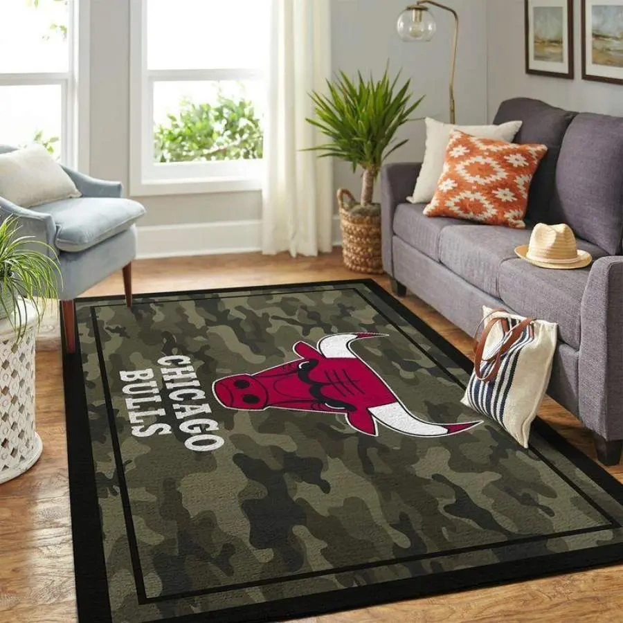 Chicago Bulls Area Rug, NBA Floor Decor, Non-Slip for Basketball Fans 2891160