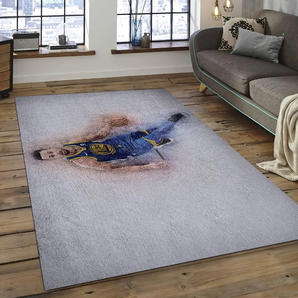 Golden State Warriors Area Rug, NBA Floor Decor, Non-Slip for Basketball Fans 289852