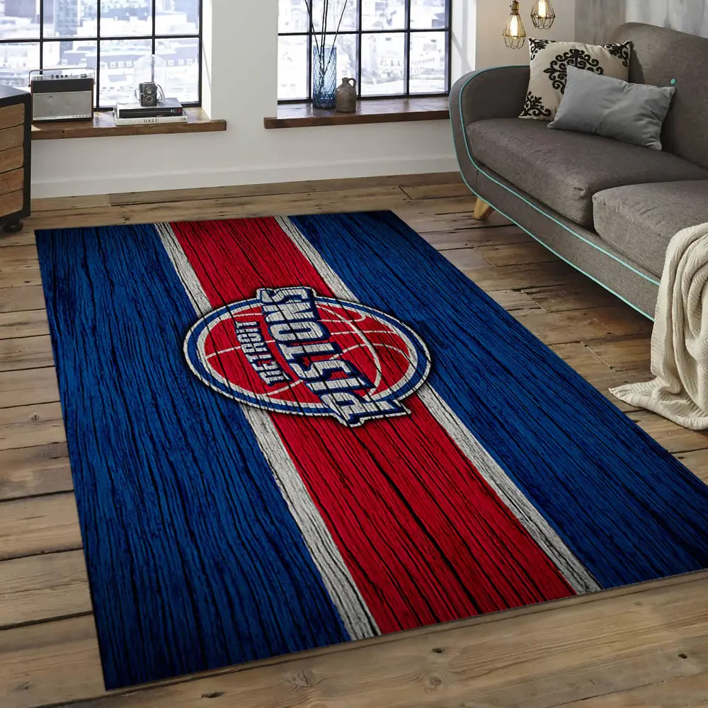 Detroit Pistons Area Rug, NBA Floor Decor, Non-Slip for Basketball Fans 289996