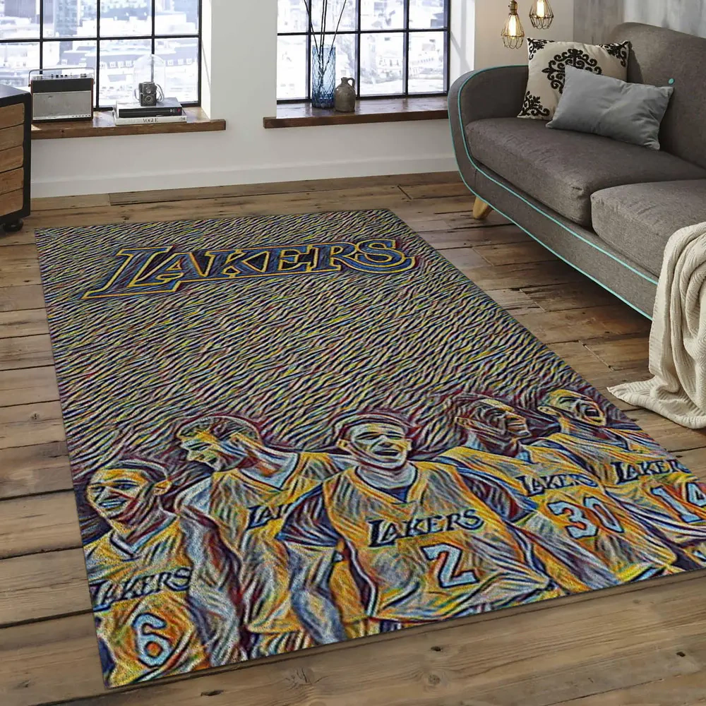 Los Angeles Lakers Area Rug, NBA Floor Decor, Non-Slip for Basketball Fans 289907