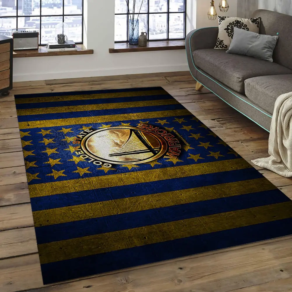 Golden State Warriors Area Rug, NBA Floor Decor, Non-Slip for Basketball Fans 289893