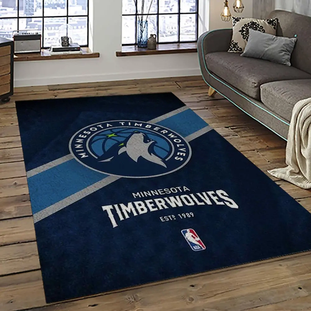 Minnesota Timberwolves Area Rug, NBA Floor Decor, Non-Slip for Basketball Fans 289214