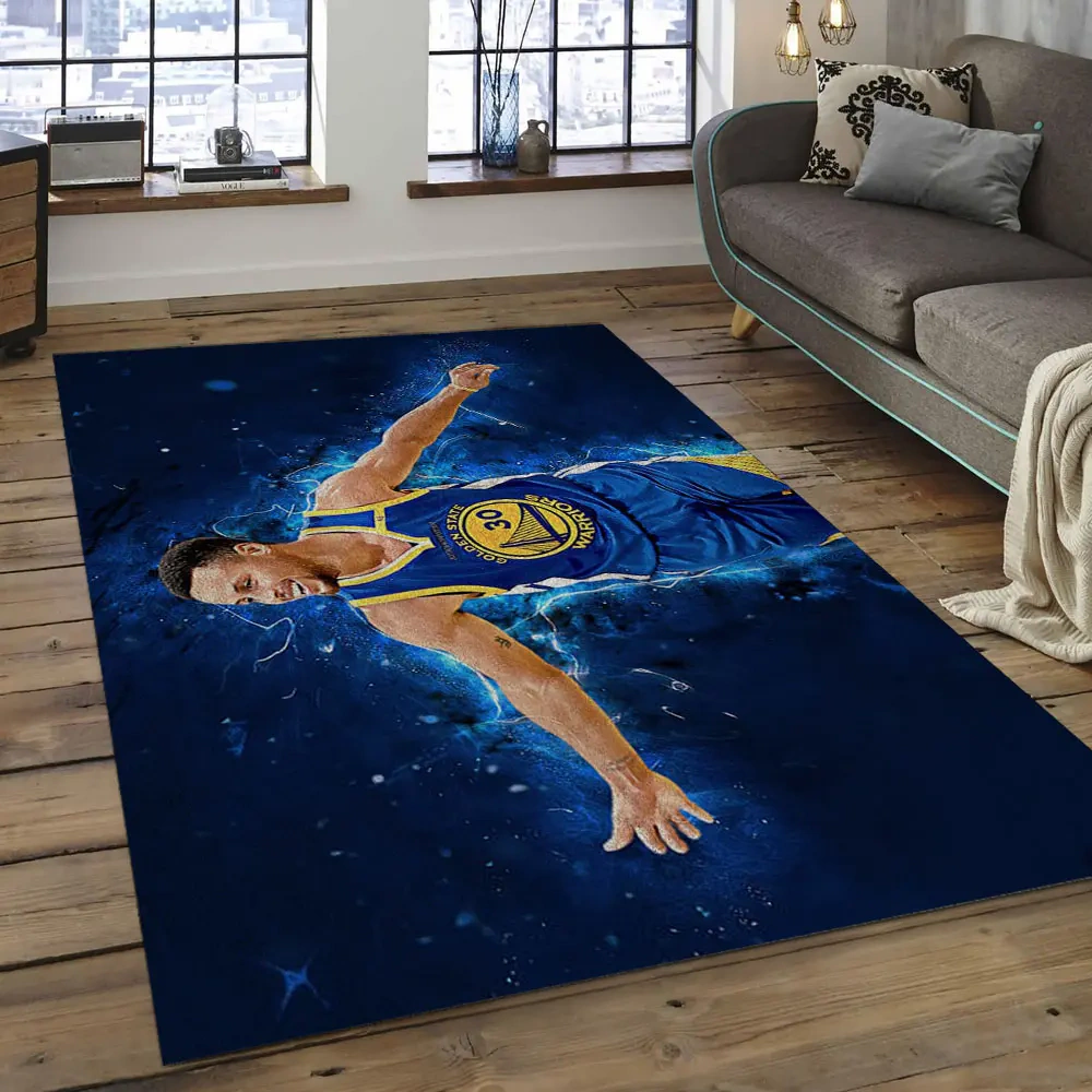 Golden State Warriors Area Rug, NBA Floor Decor, Non-Slip for Basketball Fans 289856