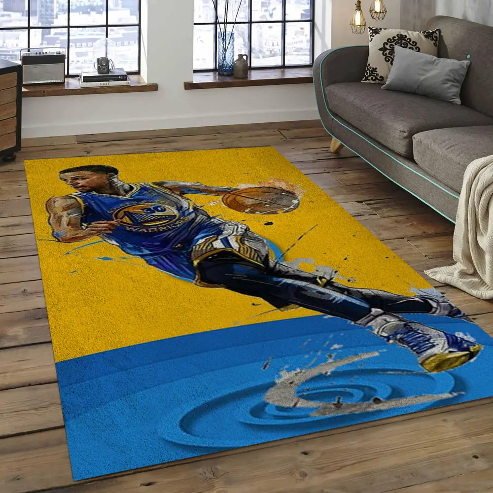 Golden State Warriors Area Rug, NBA Floor Decor, Non-Slip for Basketball Fans 289890