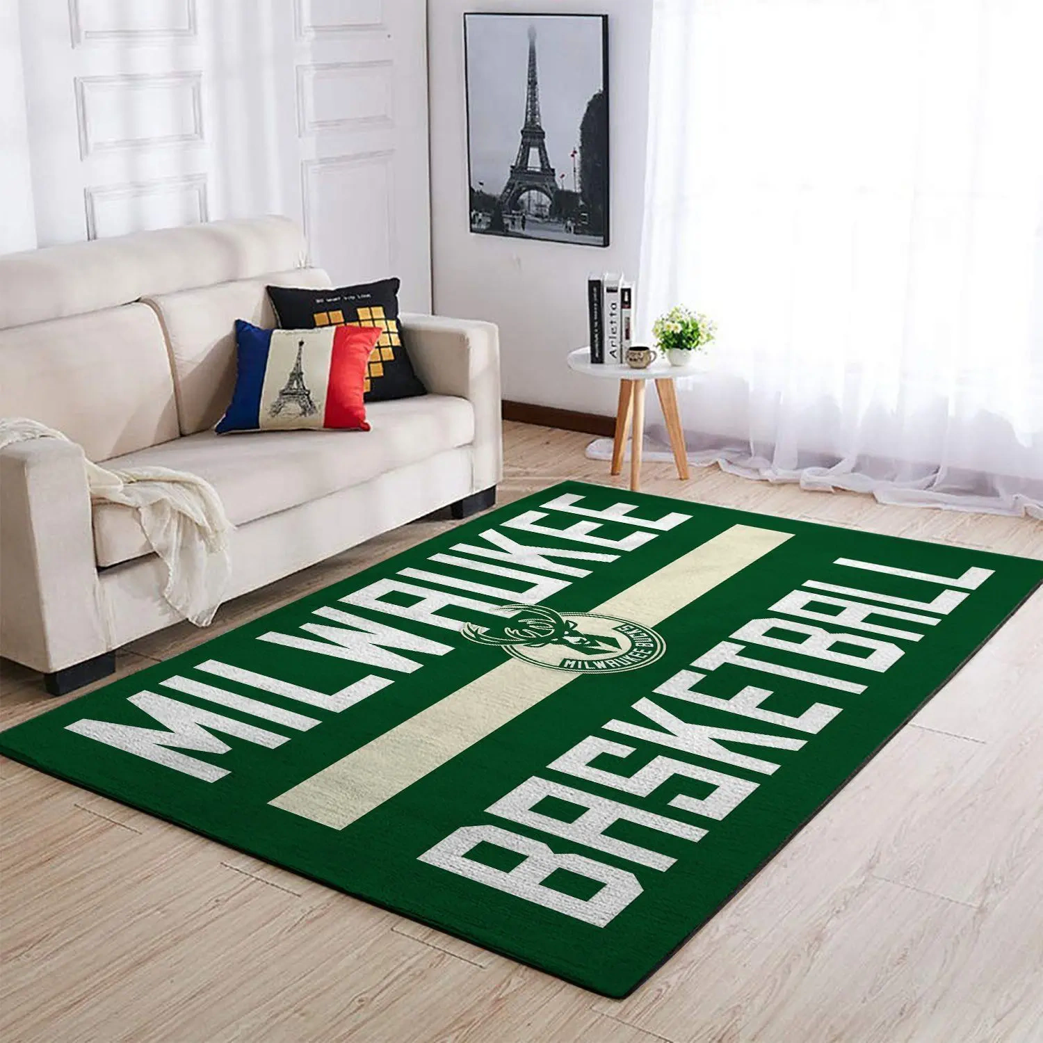 Milwaukee Bucks Area Rug, NBA Floor Decor, Non-Slip for Basketball Fans 2891308