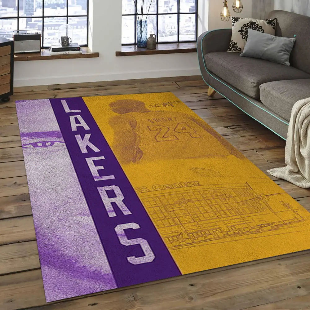 Los Angeles Lakers Area Rug, NBA Floor Decor, Non-Slip for Basketball Fans 289920