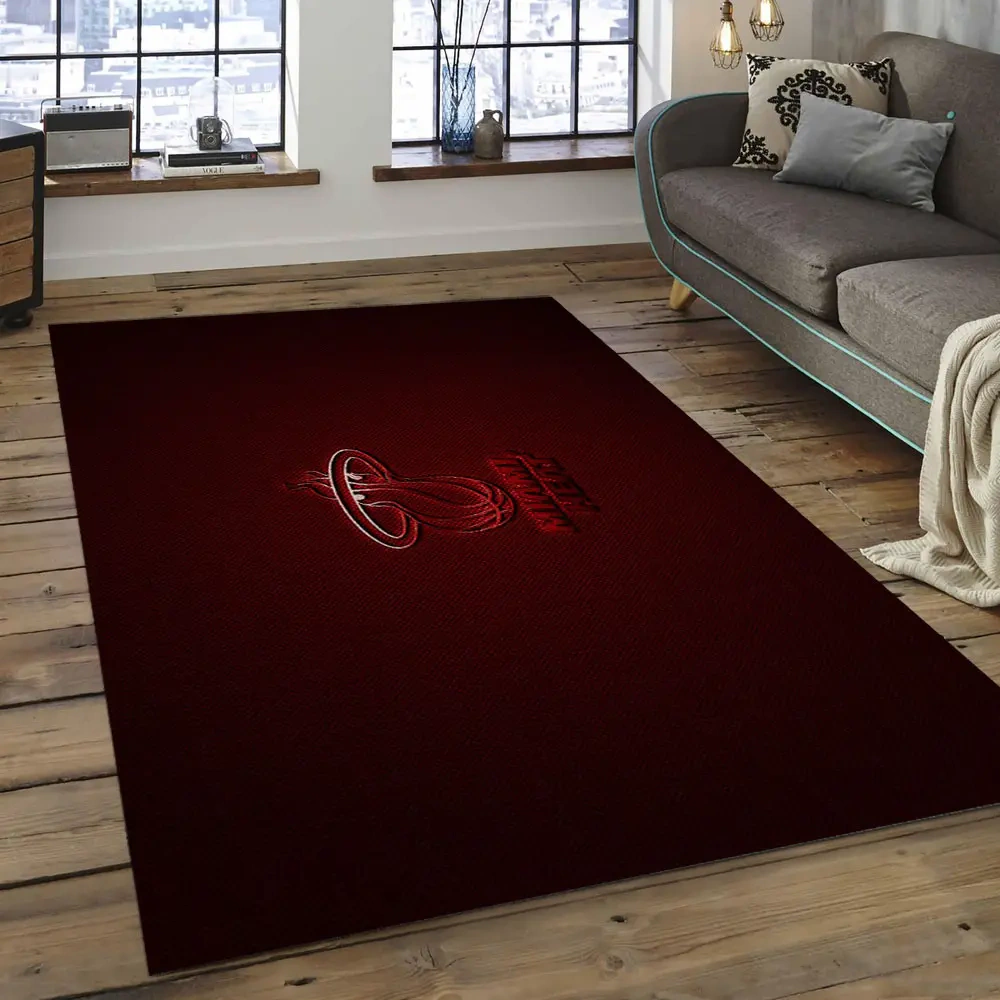 Miami Heat Area Rug, NBA Floor Decor, Non-Slip for Basketball Fans 289839