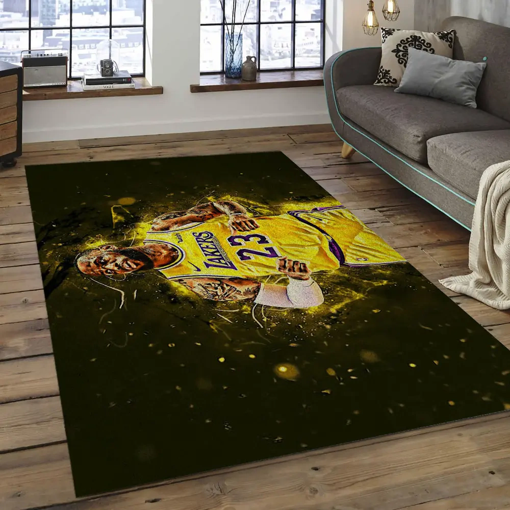 Los Angeles Lakers Area Rug, NBA Floor Decor, Non-Slip for Basketball Fans 289947