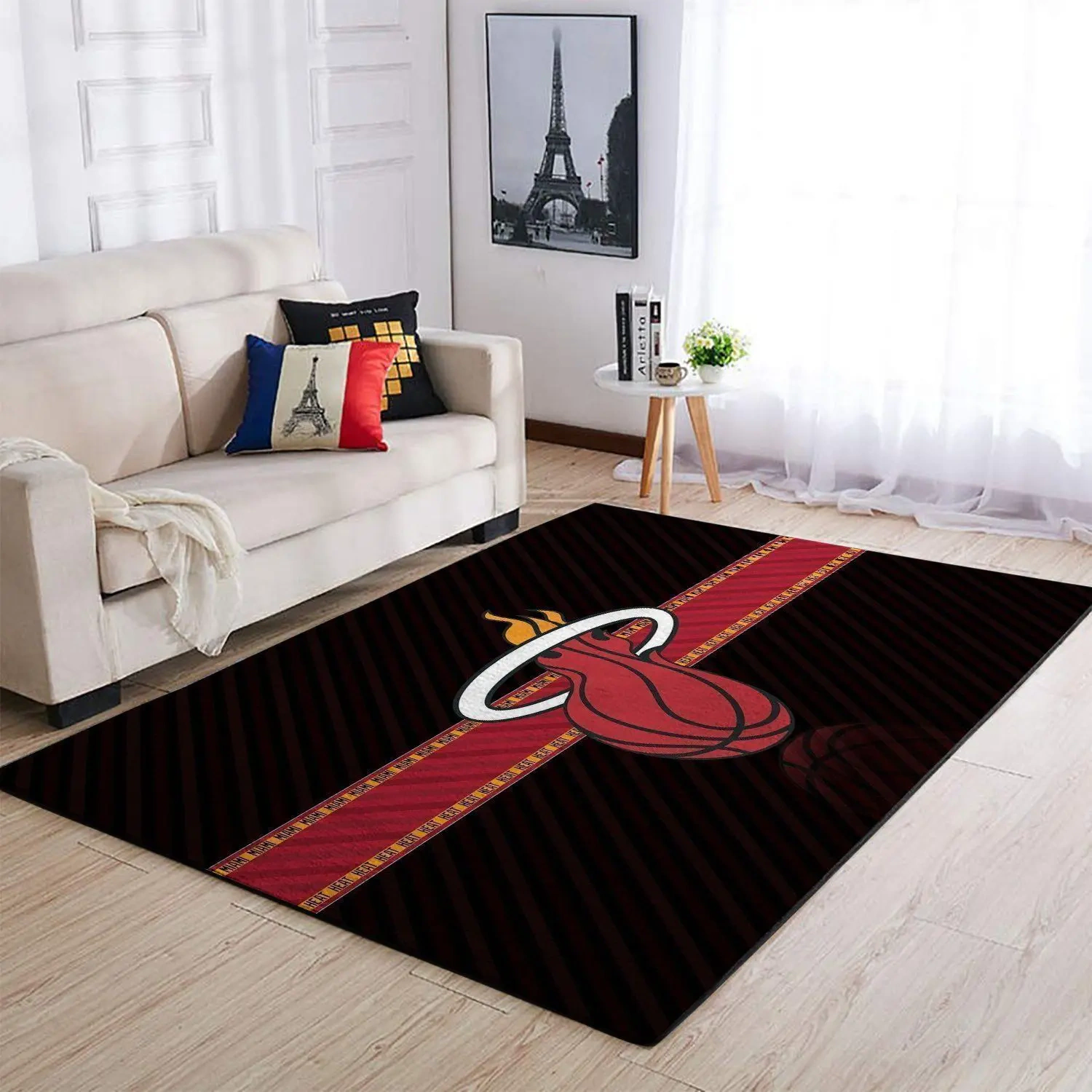 Miami Heat Area Rug, NBA Floor Decor, Non-Slip for Basketball Fans 2891292