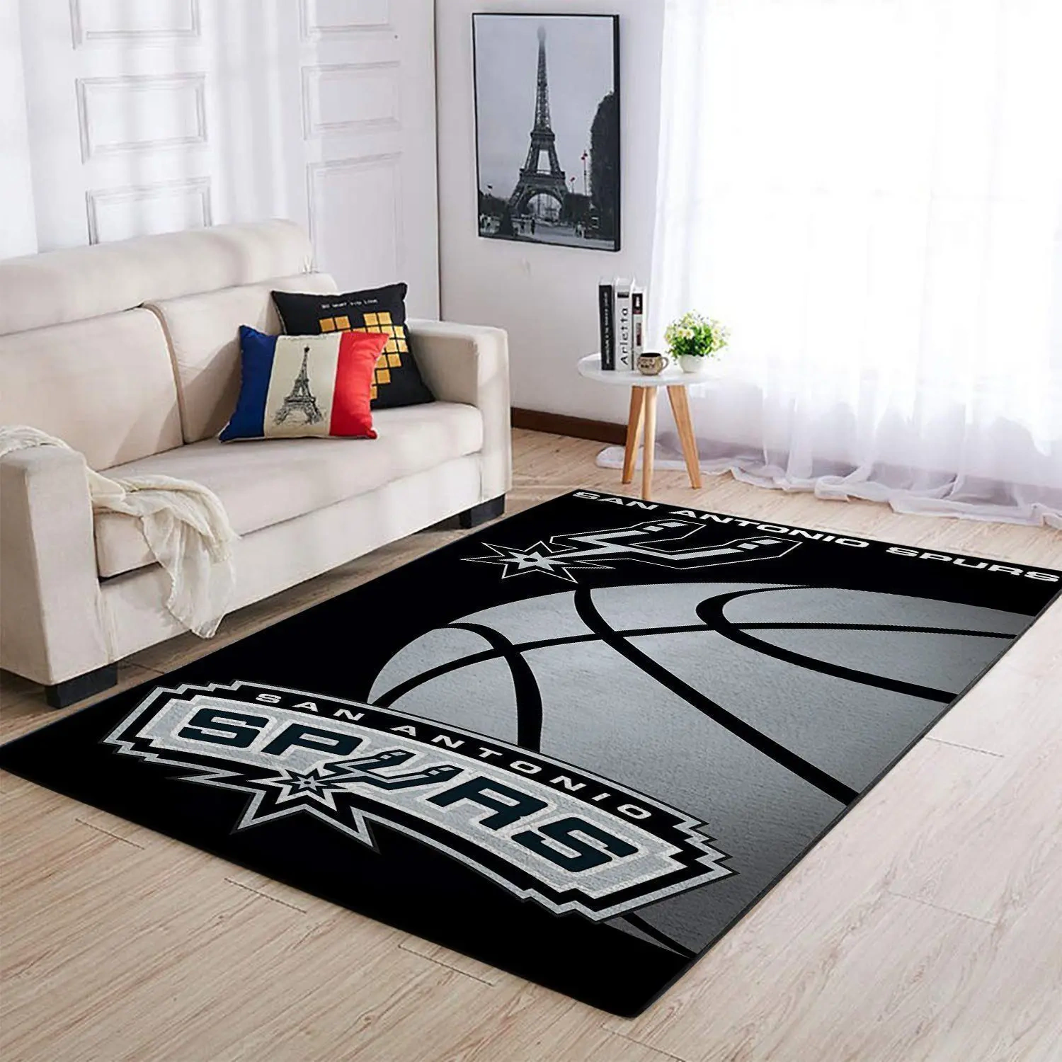 San Antonio Spurs Area Rug, NBA Floor Decor, Non-Slip for Basketball Fans 2891123
