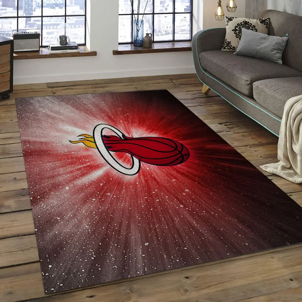 Miami Heat Area Rug, NBA Floor Decor, Non-Slip for Basketball Fans 289836