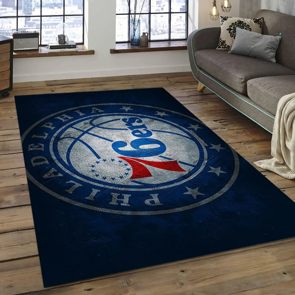 Philadelphia 76ers Area Rug, NBA Floor Decor, Non-Slip for Basketball Fans 289640