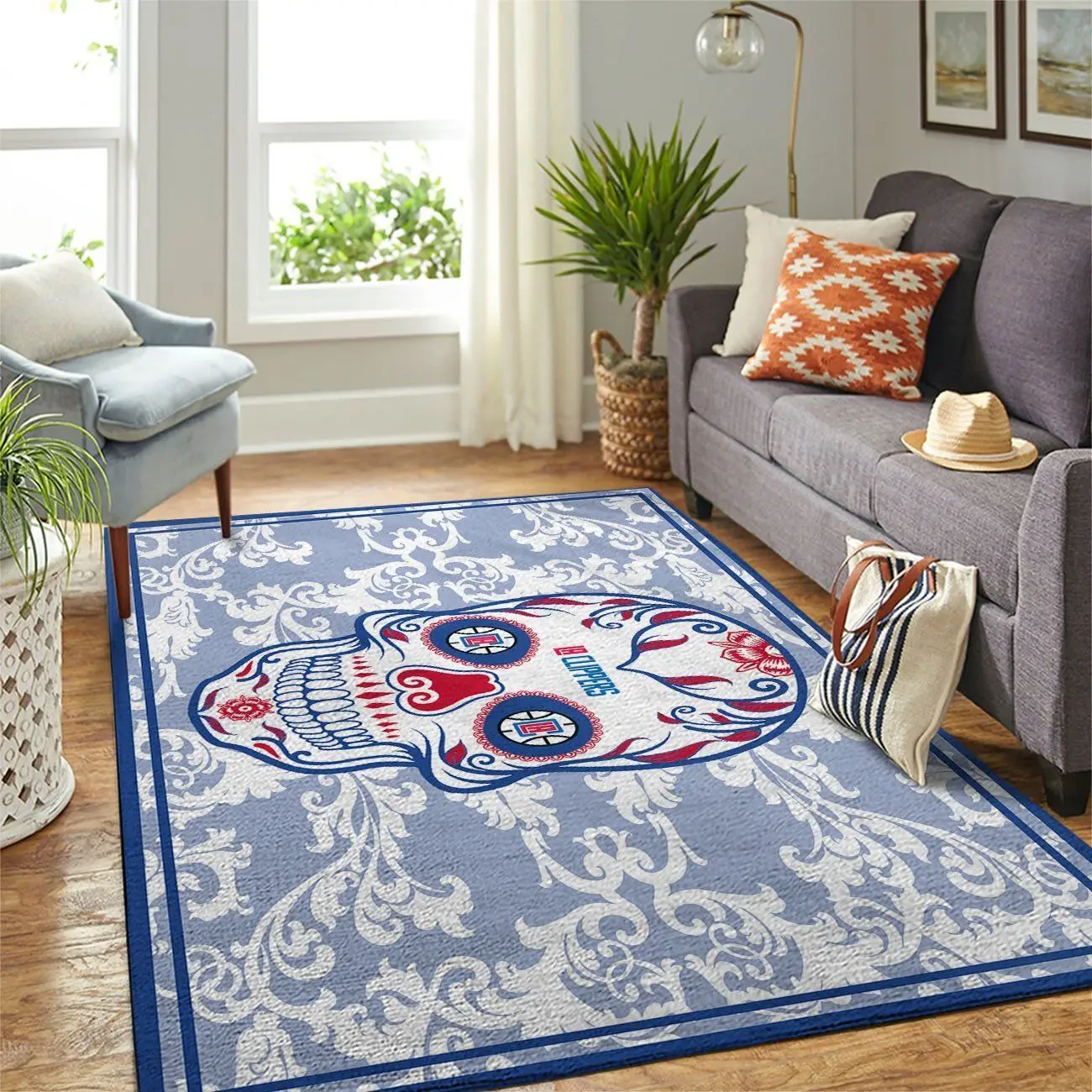 Los Angeles Clippers Area Rug, NBA Floor Decor, Non-Slip for Basketball Fans 2891185