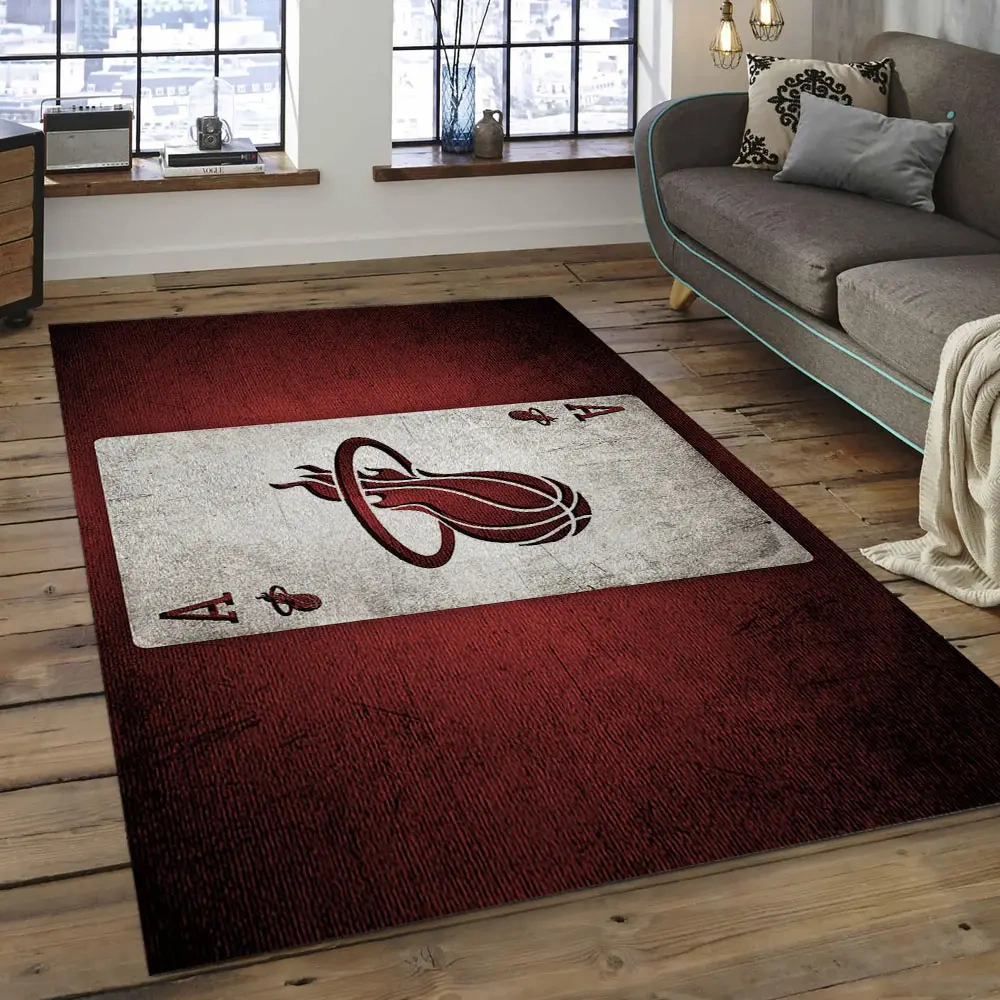 Miami Heat Area Rug, NBA Floor Decor, Non-Slip for Basketball Fans 289835