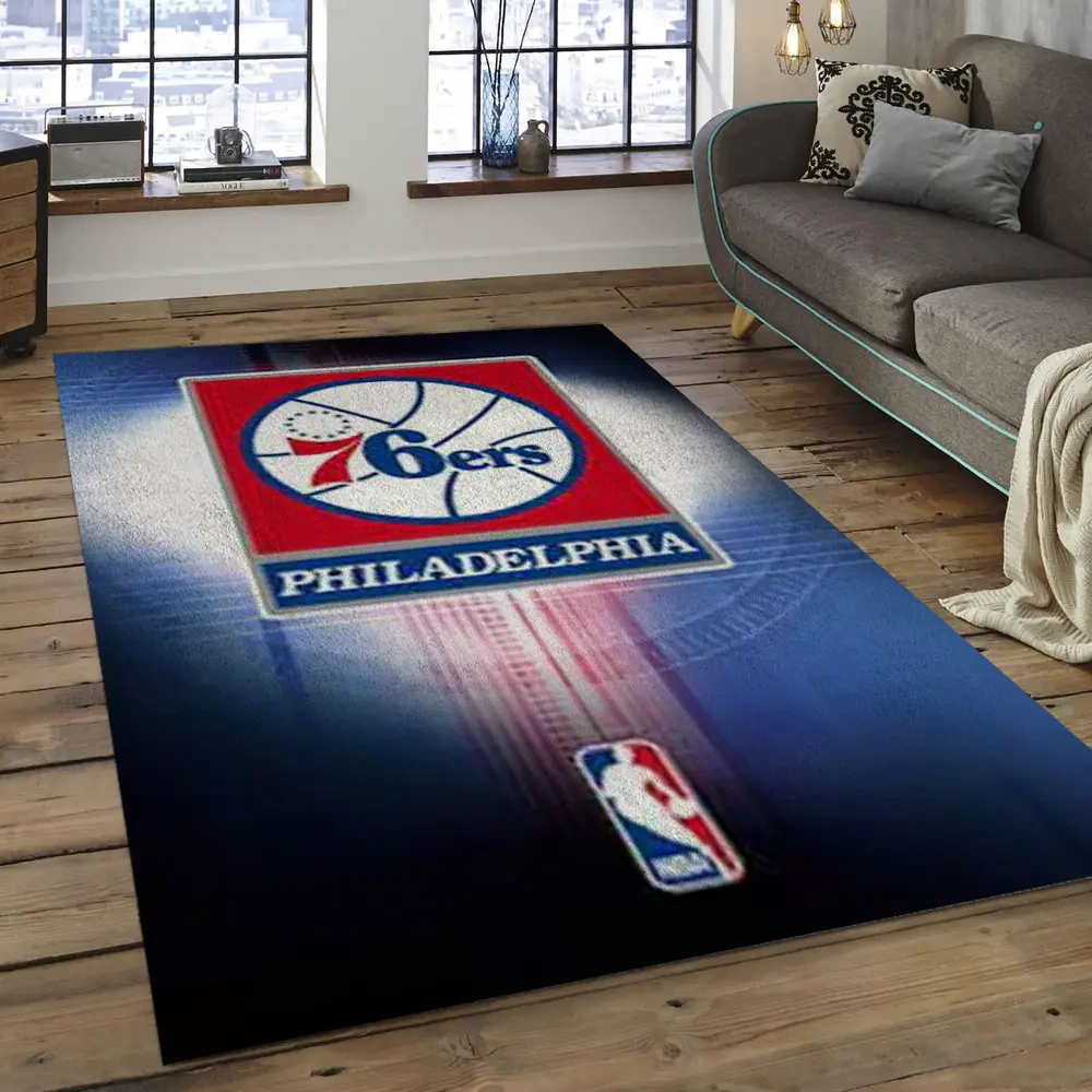 Philadelphia 76ers Area Rug, NBA Floor Decor, Non-Slip for Basketball Fans 2891094